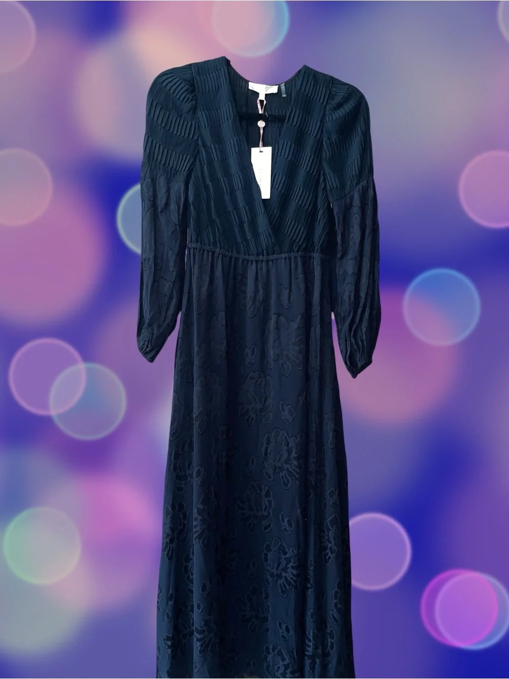 🆕#279~LoveShackFancy Lexia Black Sheer Long Sleeve Maxi Dress,size XS - Picture 5 of 8